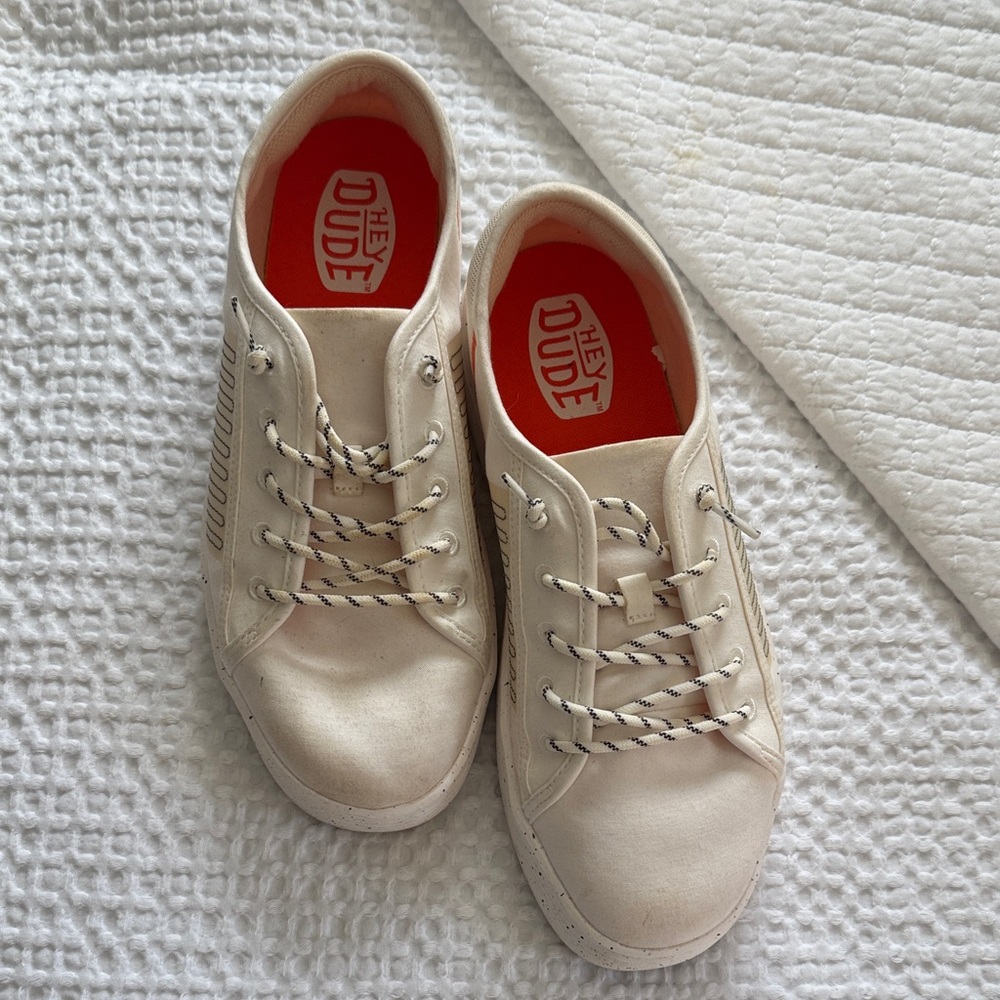 Hey Dude Off-White Lace-Up Shoes